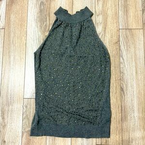 Kennet Cole New York (Embellished mock neck top size XS)